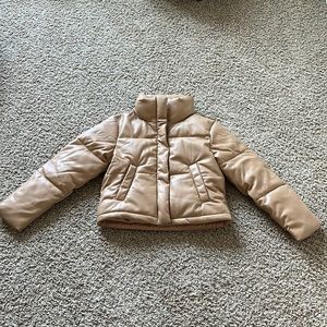 Abercrombie & Fitch Vegan Leather Mini Puffer, XS Light Brown